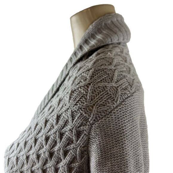 Kinross Cashmere Cardigan Sweater Size XS Gray Cable Knit Open Front Capsule - Picture 8 of 12